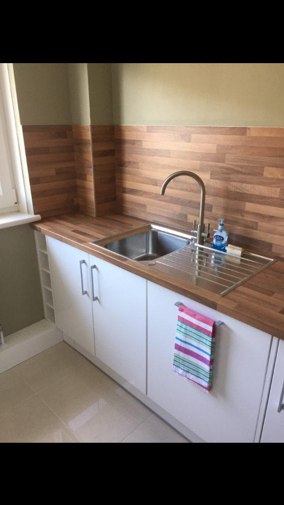 Butchers Block Wood Effect Splashback
